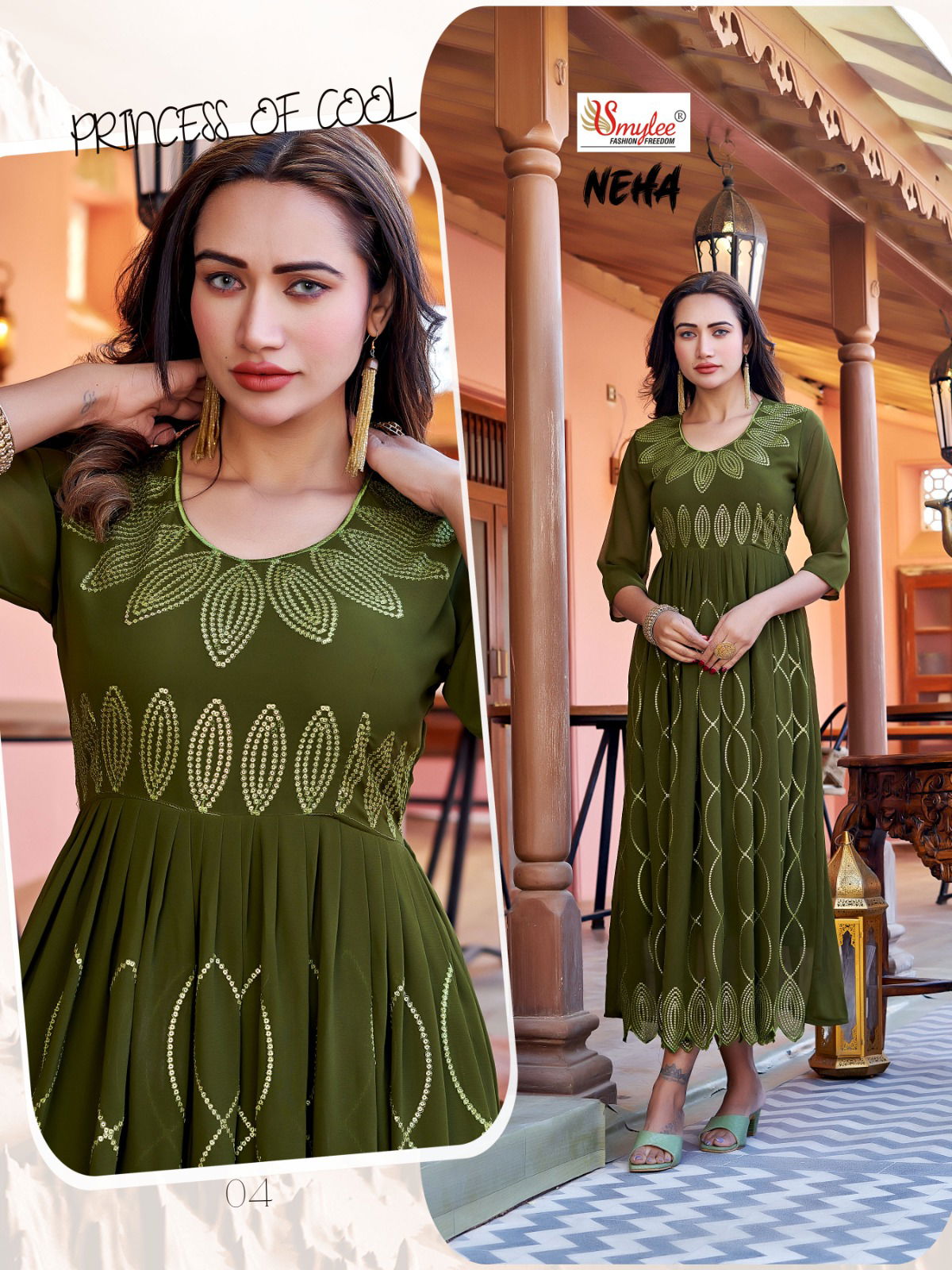 Tung Neha Fancy Designer Wholesale Georgette Embroidery Kurtis